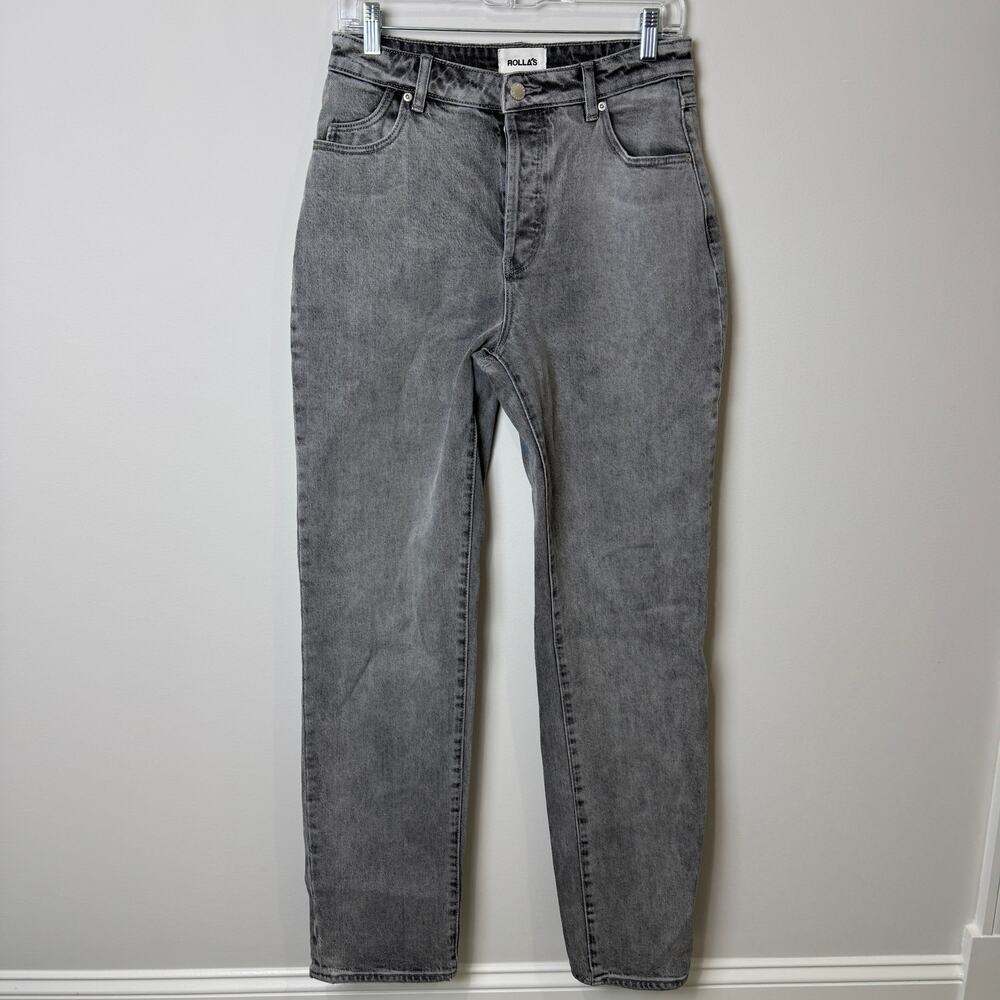 Rolla's Classic Straight Jean Black Acid Washed Size 28